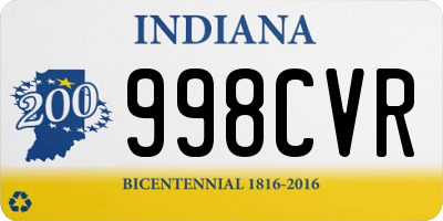 IN license plate 998CVR