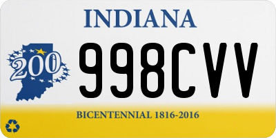 IN license plate 998CVV