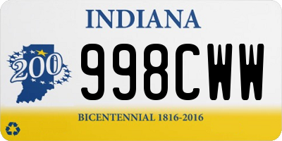 IN license plate 998CWW