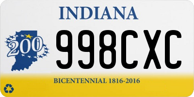 IN license plate 998CXC