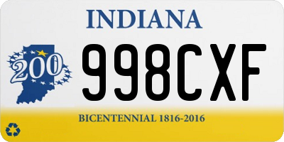 IN license plate 998CXF