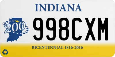 IN license plate 998CXM