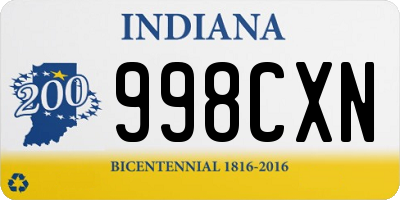 IN license plate 998CXN