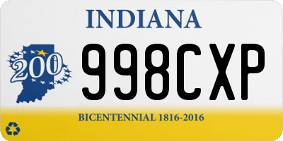 IN license plate 998CXP