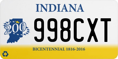 IN license plate 998CXT