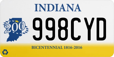 IN license plate 998CYD