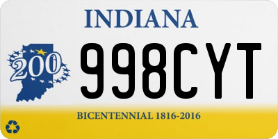 IN license plate 998CYT