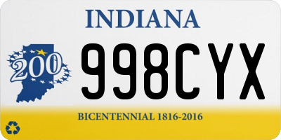 IN license plate 998CYX