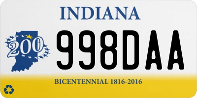 IN license plate 998DAA