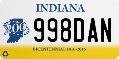 IN license plate 998DAN