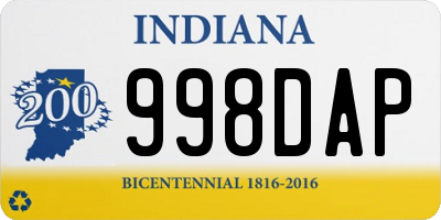 IN license plate 998DAP