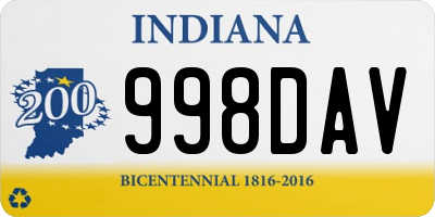 IN license plate 998DAV