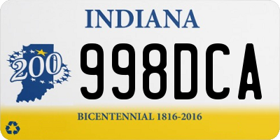 IN license plate 998DCA