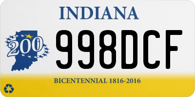 IN license plate 998DCF