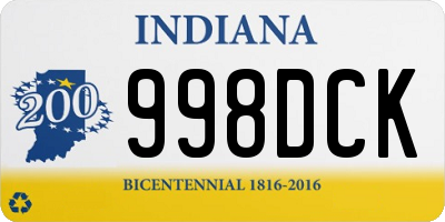 IN license plate 998DCK