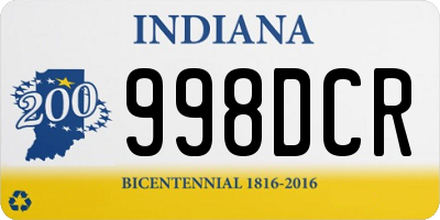 IN license plate 998DCR