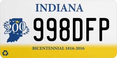 IN license plate 998DFP