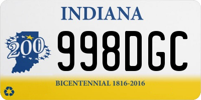 IN license plate 998DGC