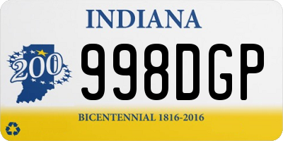 IN license plate 998DGP