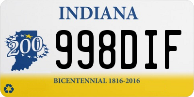 IN license plate 998DIF