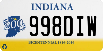 IN license plate 998DIW