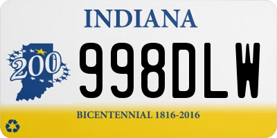 IN license plate 998DLW