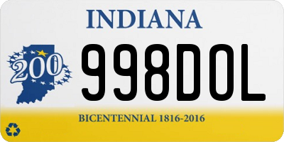 IN license plate 998DOL