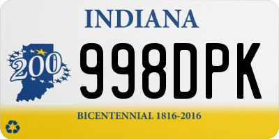 IN license plate 998DPK