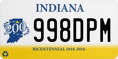 IN license plate 998DPM