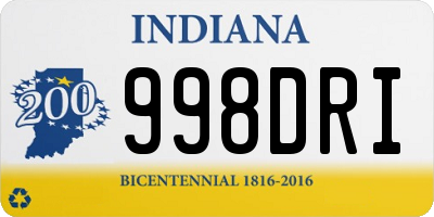 IN license plate 998DRI