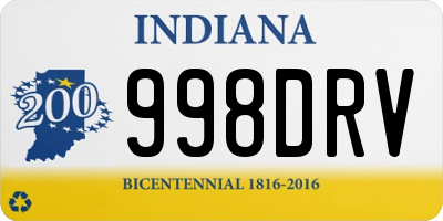 IN license plate 998DRV