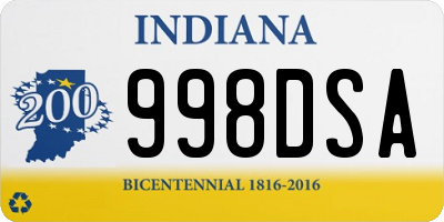 IN license plate 998DSA