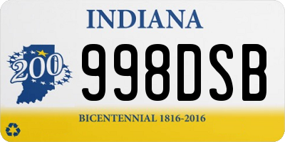 IN license plate 998DSB