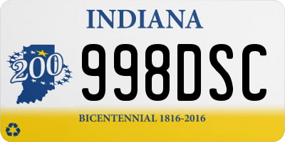 IN license plate 998DSC