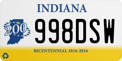 IN license plate 998DSW