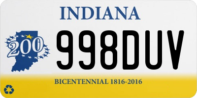 IN license plate 998DUV