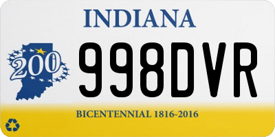 IN license plate 998DVR