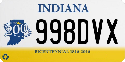 IN license plate 998DVX