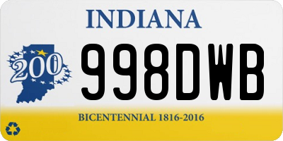 IN license plate 998DWB