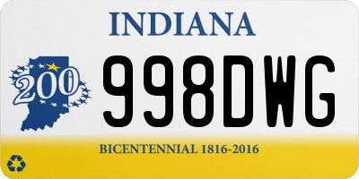 IN license plate 998DWG