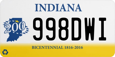 IN license plate 998DWI