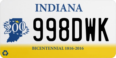 IN license plate 998DWK