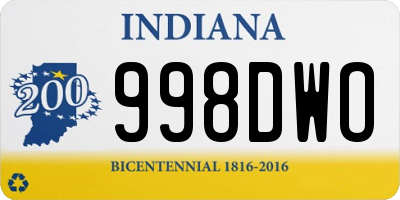 IN license plate 998DWO