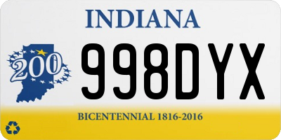 IN license plate 998DYX