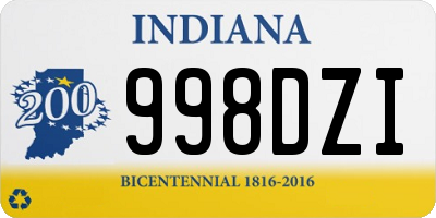 IN license plate 998DZI