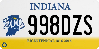 IN license plate 998DZS