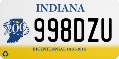 IN license plate 998DZU