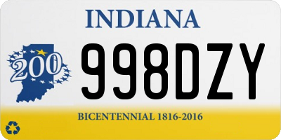 IN license plate 998DZY