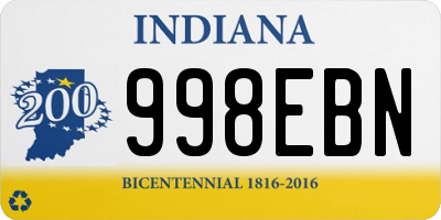 IN license plate 998EBN