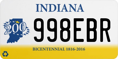 IN license plate 998EBR